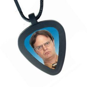 Dwight Schrute The Office Pickbandz Mens or Womens Real Guitar Pick Necklace